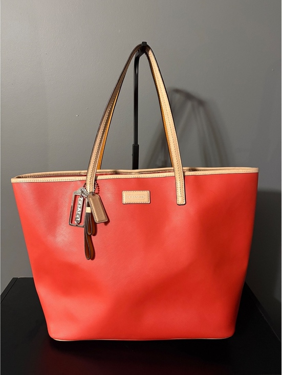 Coach Handbags - Coach Coral Saffiano Leather City Tote Bag F24341